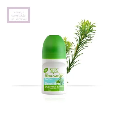 NaturVital Fresh care, Tea Tree Oil Roll On Deo (Dezodorany roll - on do skóry wrażliwej z olejkiem z drzewa herbacianego)