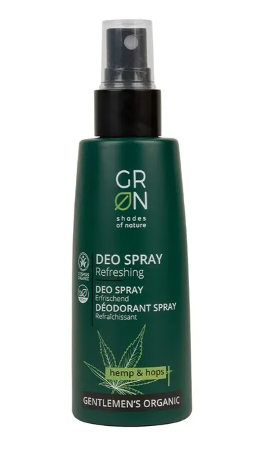 GRN - Shades of Nature (GRON) Gentelmen's Organic, Hemp & Hops, Refreshing Deo Spray (Konopie, Odświeżający dezodorant w sprayu)
