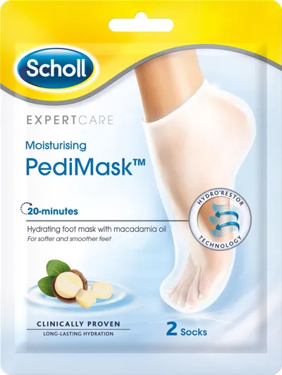Scholl Expert Care, Moisturising PediMask with Macadamia Oil (Nawilżająca maska do stóp z olejkiem makadamia)