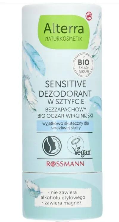 Alterra Sensitiv, Bio-Hamamelis  Deo-Stick (Sensitive, Bio Oczar wirgilijski, Bezzapachowy dezodorant w sztyfcie)