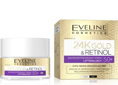Eveline Cosmetics 24K Gold & Retinol, Skoncentrowany krem liftingujący 50+