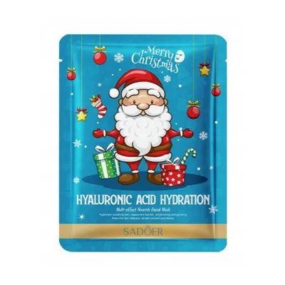 Sadoer Merry Christmas, Hyaluronic Acid Hydration, Multi-Effect Nourish Facial Mask (Maska do twarzy w płachcie z kwasem hialuronowym)