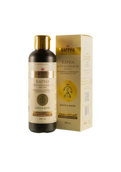 Sattva Ayurveda Earth & Water, Kapha, Body Massage Oil With Tulsi (Olejek do masażu ciała z tulsi)