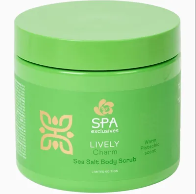 Action Spa Exclusive, Lively Charm, Warm Pistachio, Sea Salt Body Scrub, (Pistacja, Solny peeling do ciała)