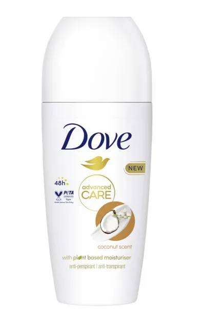 Dove Advanced Care, Coconut & Jasmine Anti-perspirant Roll-on (Antyperspirant w kulce o zapachu kokosa i jaśminu)