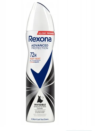 Rexona Advanced Protection, 72H Body Heat, Invisible Black & White, Anti-Perspirant Spray (Antyperspirant w sprayu)
