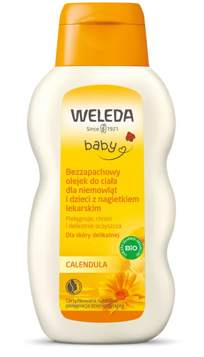 Weleda Baby, Bezzapachowy olejek do ciała dla niemowląt i dzieci z nagietkiem lekarskim