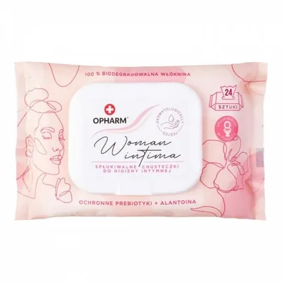 Opharm Woman Intima, Chusteczki nawilżane do higieny intymnej
