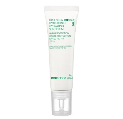 Innisfree Green Tea Hyaluronic Hydrating Sun Serum SPF 50 PA++++ (Nawilżająco-ochronny krem do twarzy z filtrem SPF 50)