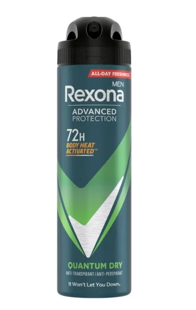 Rexona Men Adavanced Protection, Quantum Dry,  72H Anti-Perspirant Spray (Antyperspirant w sprayu)