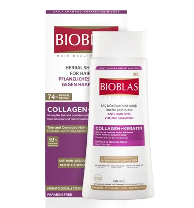 Bioblas Collagen & Keratin, Shampoo (Ziołowy szampon przeciw wypadaniu włosów)