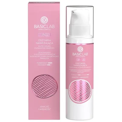 BasicLab Dermocosmetics Lekkość i miękkość, 2% kompleksu glikozaminoglikanów, kationowy kwas hialuronowy, treheloza, Odżywka nawilżająca