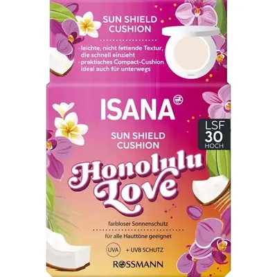 Isana Honululu Love, Sun Shield Cushion SPF 30 (Krem z filtrem w poduszeczce SPF30)