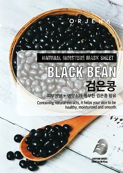 Orjena Black Bean, Natural Moisture Mask Sheet (Nawilżająca maska do twarzy w płachcie)