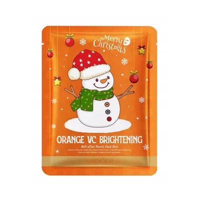 Sadoer Merry Christmas, Orange VC Brightening, Multi-Effect Nourish Facial Mask (Maska do twarzy w płachcie z wyciągiem z Yuzu)