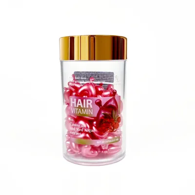 LeNika Castor Oil  & Red Algae Extract, Hair Vitamin (Kapsułki przeciw wypadaniu i na porost włosów z olejem rycynowym i ekstraktem z czerwonych alg)