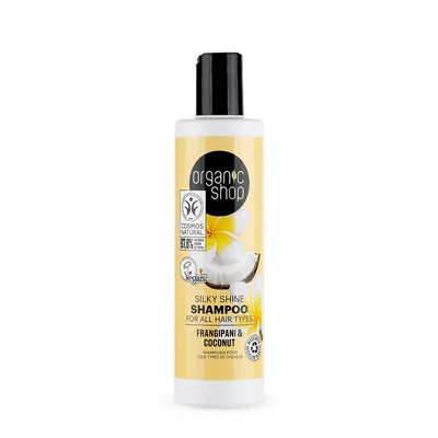 Organic Shop Frangipani & Coconut, Silky Shine Shampoo (Nabłyszczający szampon do włosów)