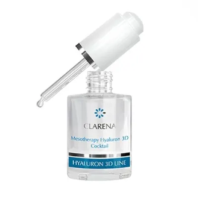 Clarena Hyaluron 3D Line, Mesotherapy Hyaluron 3D Cocktail (Ultranawilżający koktajl z 3 rodzajami kwasu hialuronowego)