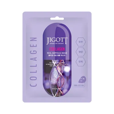 Jigott Collagen, Real Ampoule Mask (Maska do twarzy w płachcie z kolagenem)