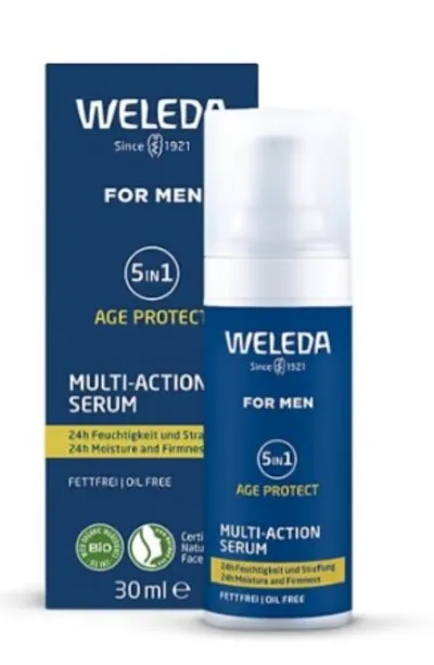 Weleda For Men, Age Protect, Multi-Action Serum (Wielozadaniowe serum do twarzy dla mężczyzn)