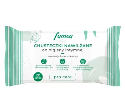 Famea Pro Care, Chusteczki nawilżane do higieny intymnej