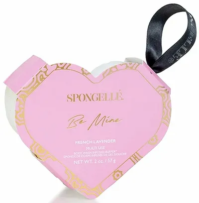 Spongelle Be Mine, Heart Buffer French Lavender (Piankowa gąbka pod prysznic wielokrotnego użytku)