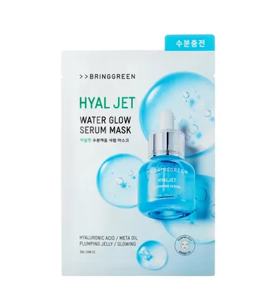 Bring Green Hyal Jet, Water Glow Serum Mask Sheet (Nawilżająca maska w płachcie do twarzy)