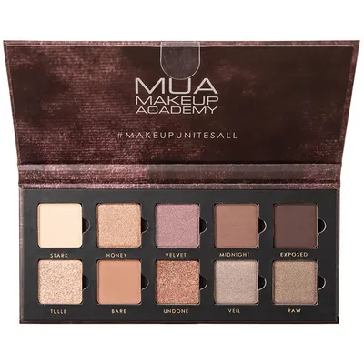 Make Up Academy (MUA) Velvet Nudes, 10 Shade Eyeshadow Palette (Paleta 10 cieni do powiek)