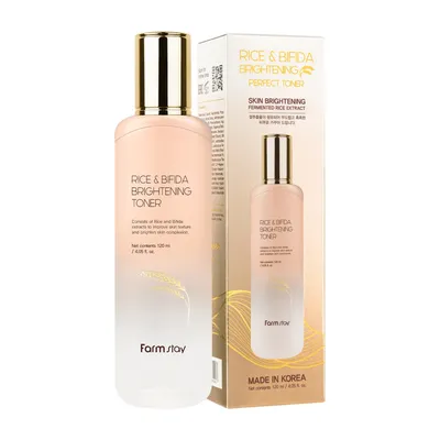 FarmStay Rice & Bifida, Brightening Toner (Rozjaśniający tonik do twarzy)