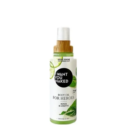I Want You Naked For Heroes, Mint & Lime, Body Oil (Mięta i  Limonka, Olejek do ciała)