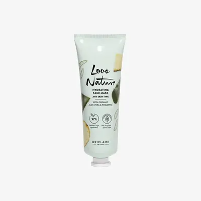 Oriflame Love Nature, Hydrating Face Mask with Organic Aloe Vera & Pineapple (Nawilżająca maseczka do twarzy z organicznym aloesem i ananasem)