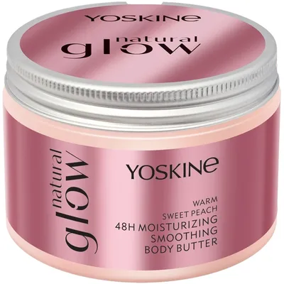 Yoskine Natural Glow, Warm Sweet Peach, 48H Moisturizing Smoothing Body Butter (Wygładzające masło do ciała z efektem nawilżenia)
