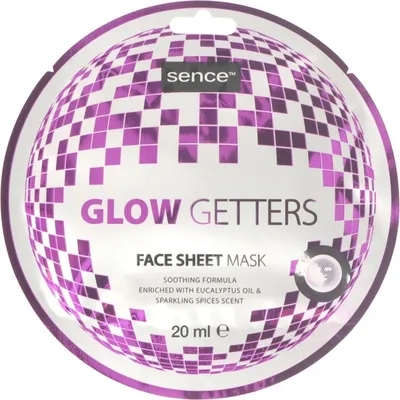 Sence Collection Glow Getters, Face Sheet Mask (Maska w płachcie do twarzy z olejkiem eukaliptusowym)