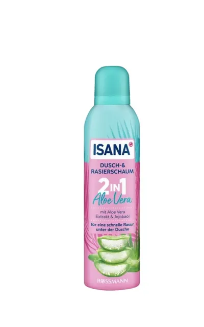 Isana Aloe Vera, Shaving & Shower Foam 2 in 1 (Pianka pod prysznic i do golenia 2w1)