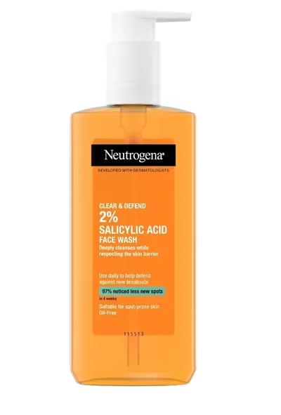 Neutrogena Crear & Defend, 2% Salicylic Acid, Face Wash (Żel do mycia twarzy z kwasem salicylowym)