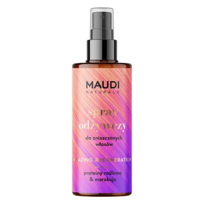 Maudi Naturals Amazing Regeneration, Proteiny roślinne i marakuja, Spray odżywczy do zniszczonych włosów