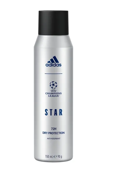 Adidas Uefa Champions League, Star, 72H Dry Protection Anti-Perspirant Spray (Antyperspirant w sprayu)