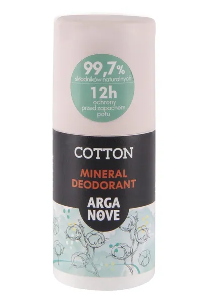 Arganove Cotton, Natural Deodorant roll-on (Bawełna, Dezodorant mineralny ałunowy w kulce)