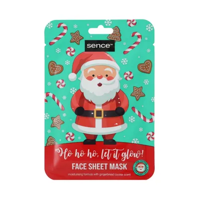 Sence Collection Ho Ho Ho, Let It Glow!, Face Sheet Mask (Maska do twarzy w płachcie o zapachu piernika)