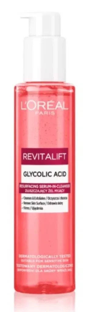 L'Oreal Paris Revitalift, Glycolic Acid, Resurfacing Serum-in-Cleanser (Złuszczający żel myjący do twarzy)