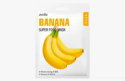 Avotte Banana, Super Food Mask (Banan, Nawilżająca maska w płachcie)