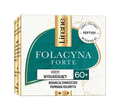 Lirene Dermoprogram Folacyna Forte, Poprawa Kolorytu, Wygładzający krem do twarzy 60+
