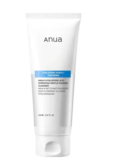 Anua 8 Hyaluronic Acid, Hydrating Gentle Foaming Cleanser (Nawilżająca pianka do oczyszczenia twarzy z 8 formami kwasu hialuronowego)