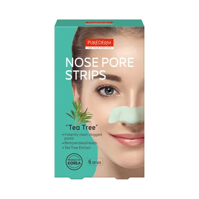 Purederm Tea Tree, Nose Pore Strips (Oczyszczające plastry na nos)