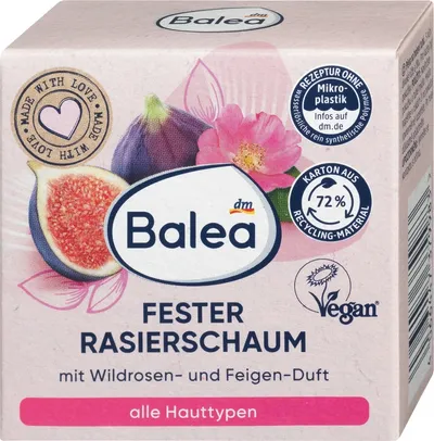 Balea Shave Foam in Bar with Wild Rose & Fig Extract (Pianka do golenia w kostce z ekstraktem z dzikiej róży i figi)