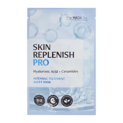 Action The Mask Dr., Skin Replenish Pro, Hyaluronic Acid + Ceramides, Face Sheet Mask (Maska w płachcie z kwasem hialuronowym i ceramidami)