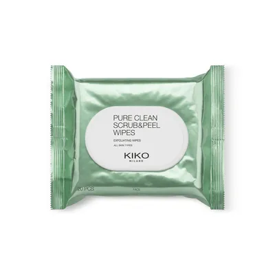 Kiko Milano Pure Clean, Scrub & Peel Wipes (Złuszczająco-odświeżające chusteczki do wtarzy)