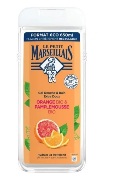 Le Petit Marseillais Orange Bio & Pamplemousse Bio, Shower Gel (Pomarańcz i Grejpfrut Bio, Żel pod prysznic)