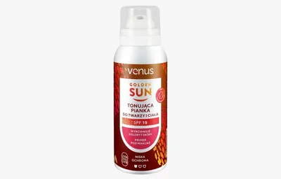 Venus Golden Sun, Tonująca pianka do twarzy i ciała SPF15