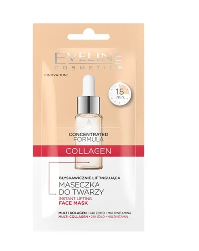 Eveline Cosmetics Concentrated Formula ,Collagen, Instant Lifting Face Mask (Błyskawicznie liftingująca maseczka do twarzy)